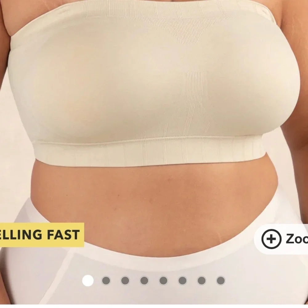 Truekind Convertable Seamless Strapless Nude Bandeau Bra with Removable Straps - Picture 9 of 10